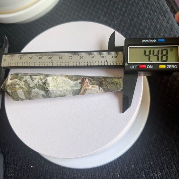 Moss Agate Crystal Meditation Wand (#3) - Picture 7 of 12